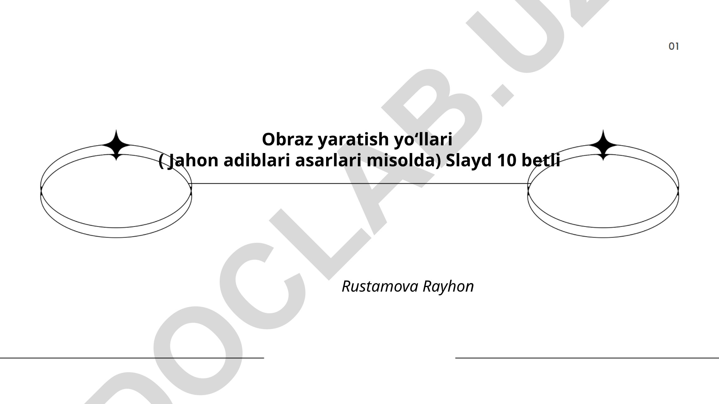 Obraz yaratish yoʻllari (Jahon adiblari asarlari misolda)