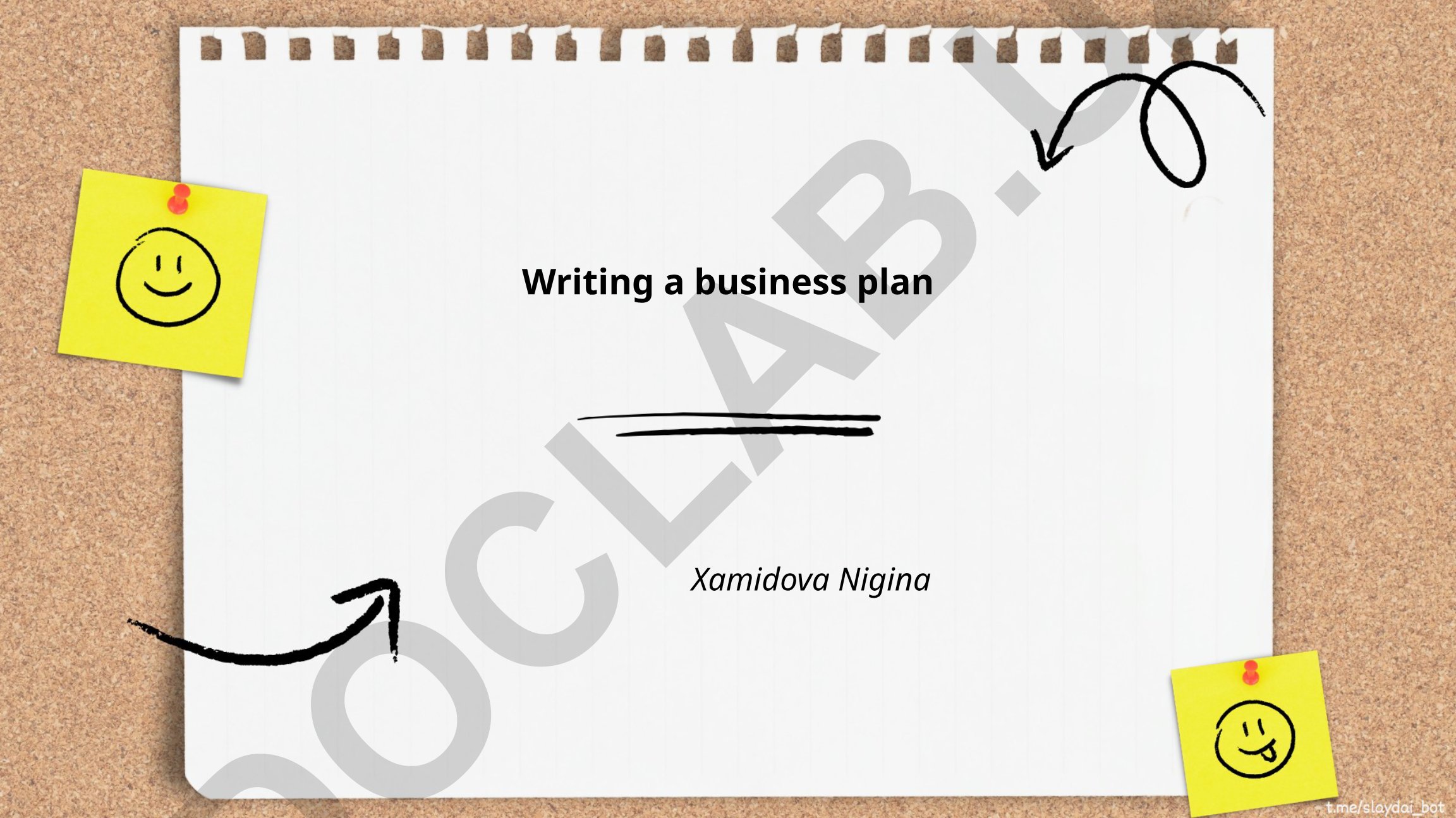 Biznes reja yaratish bo'yicha taqdimot