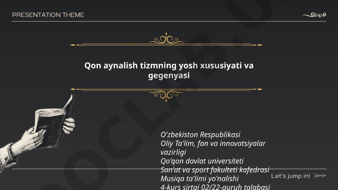 Qon aynalish tizimining yosh xususiyati va gegenyasi