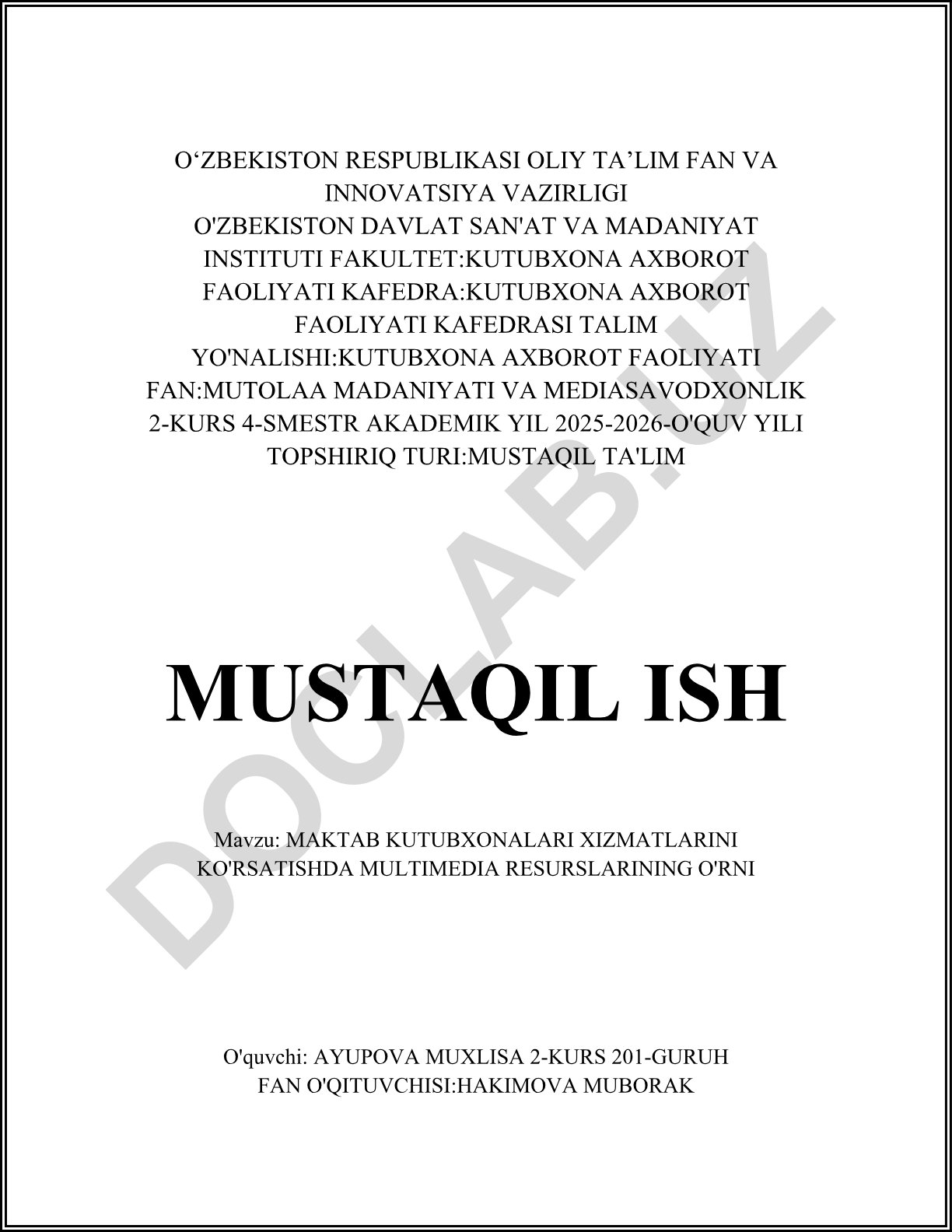 Maktab kutubxonalari xizmatlarini ko'rsatishda multimedia resurslarining o'rni