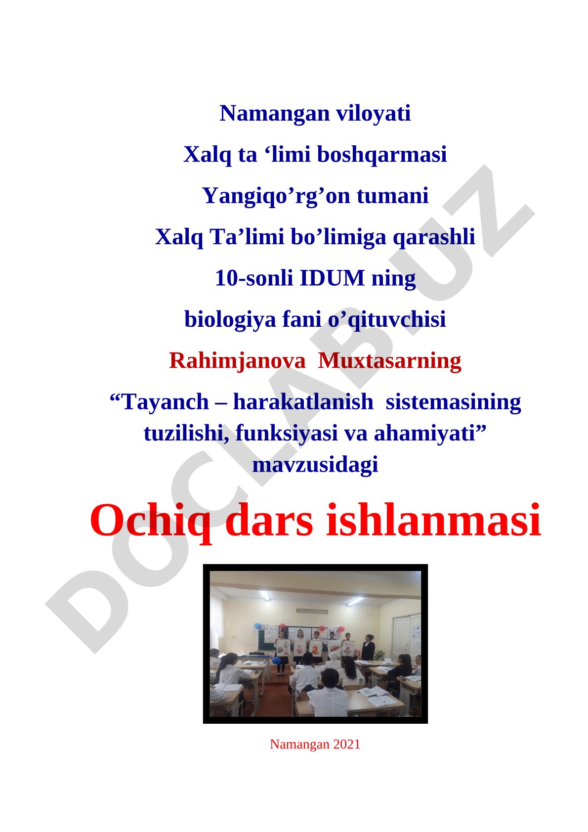 Tayanch – harakatlanish sistemasining tuzilishi, funksiyasi va ahamiyati