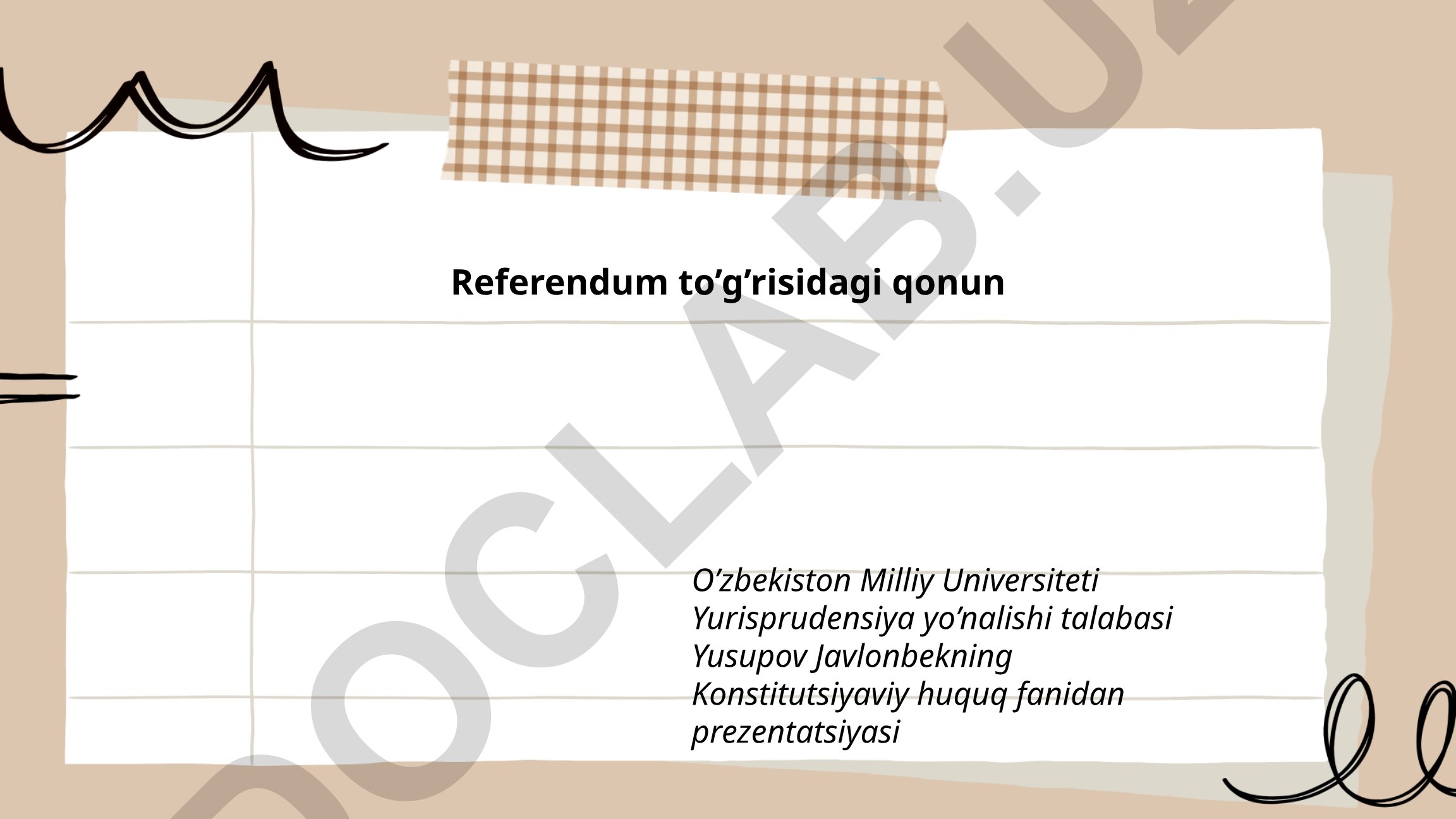 Referendum to'g'risidagi qonun