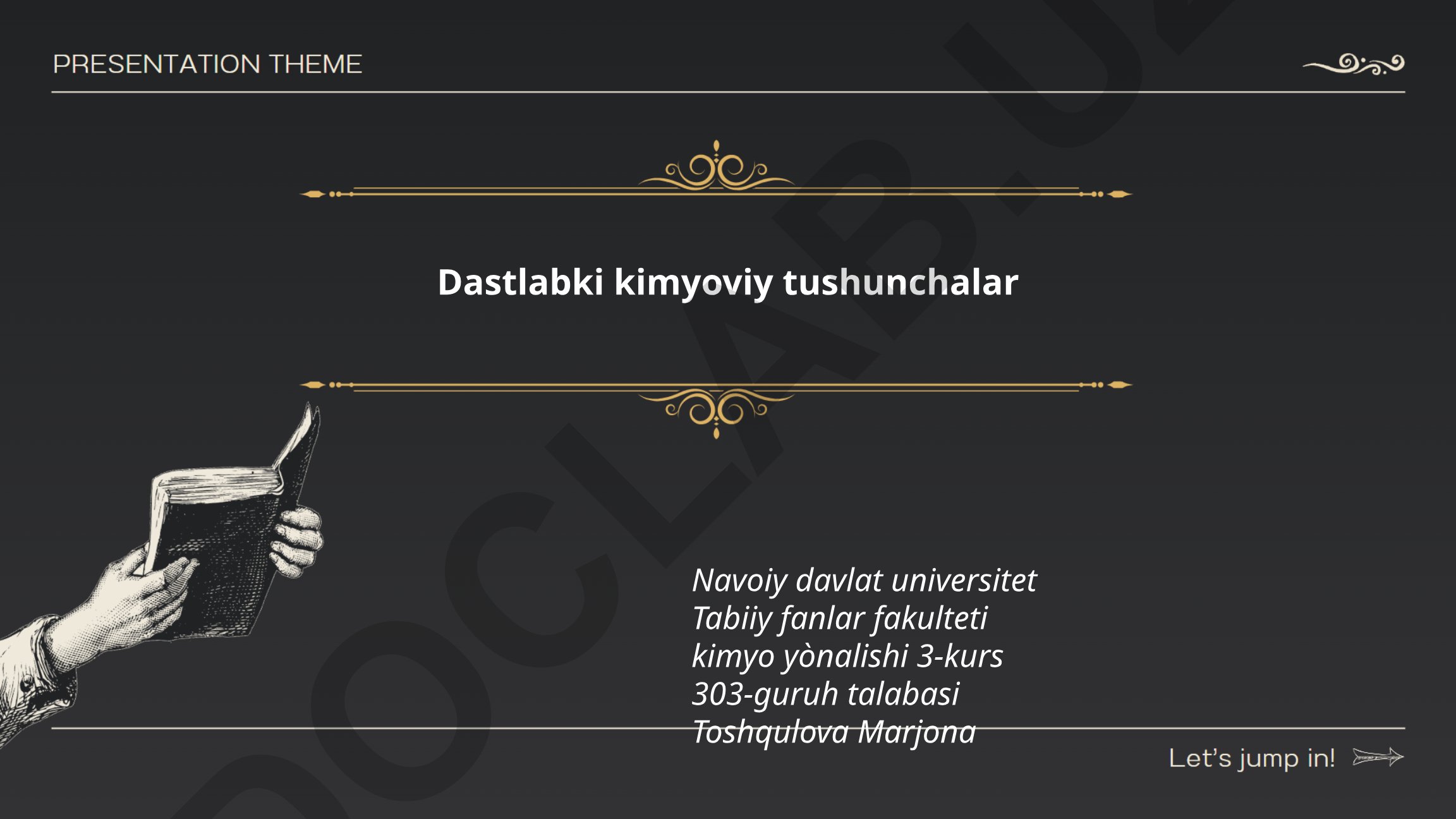 Dastlabki kimyoviy tushunchalar