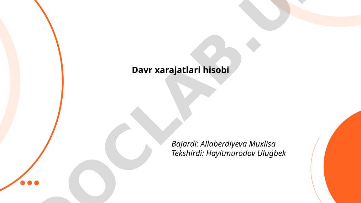 Davr xarajatlari hisobi