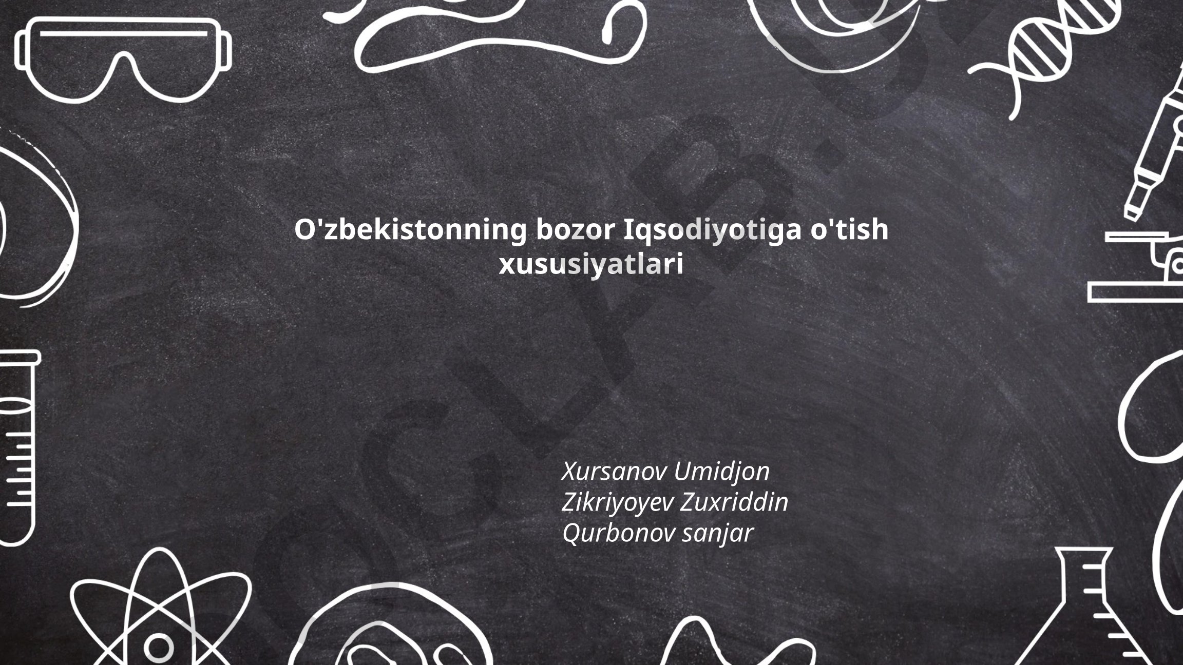 O'zbekistonning bozor iqtisodiyotiga o'tish xususiyatlari