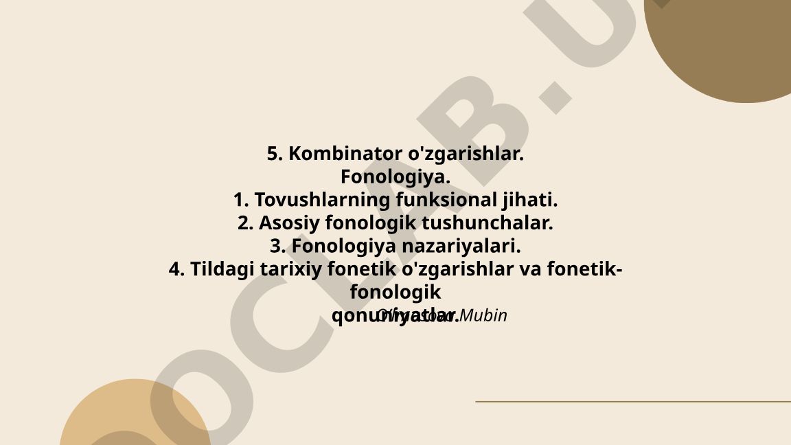 Kombinator o'zgarishlar va fonologiya asoslari