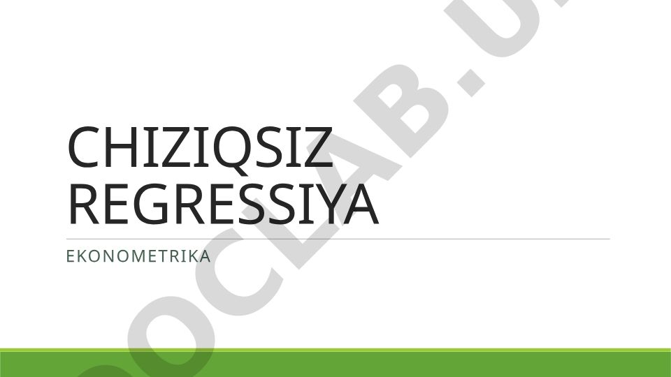 Chiziqsiz regressiya modellari va ularning iqtisodiyotdagi qo'llanilishi