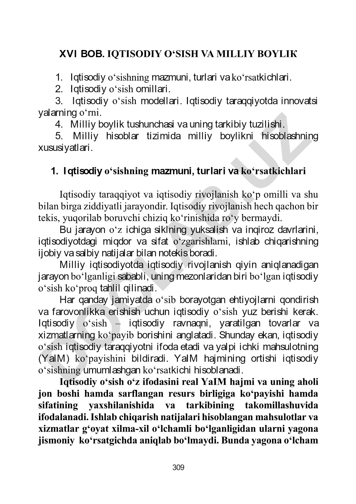 Iqtisodiy o'sish va milliy boylik