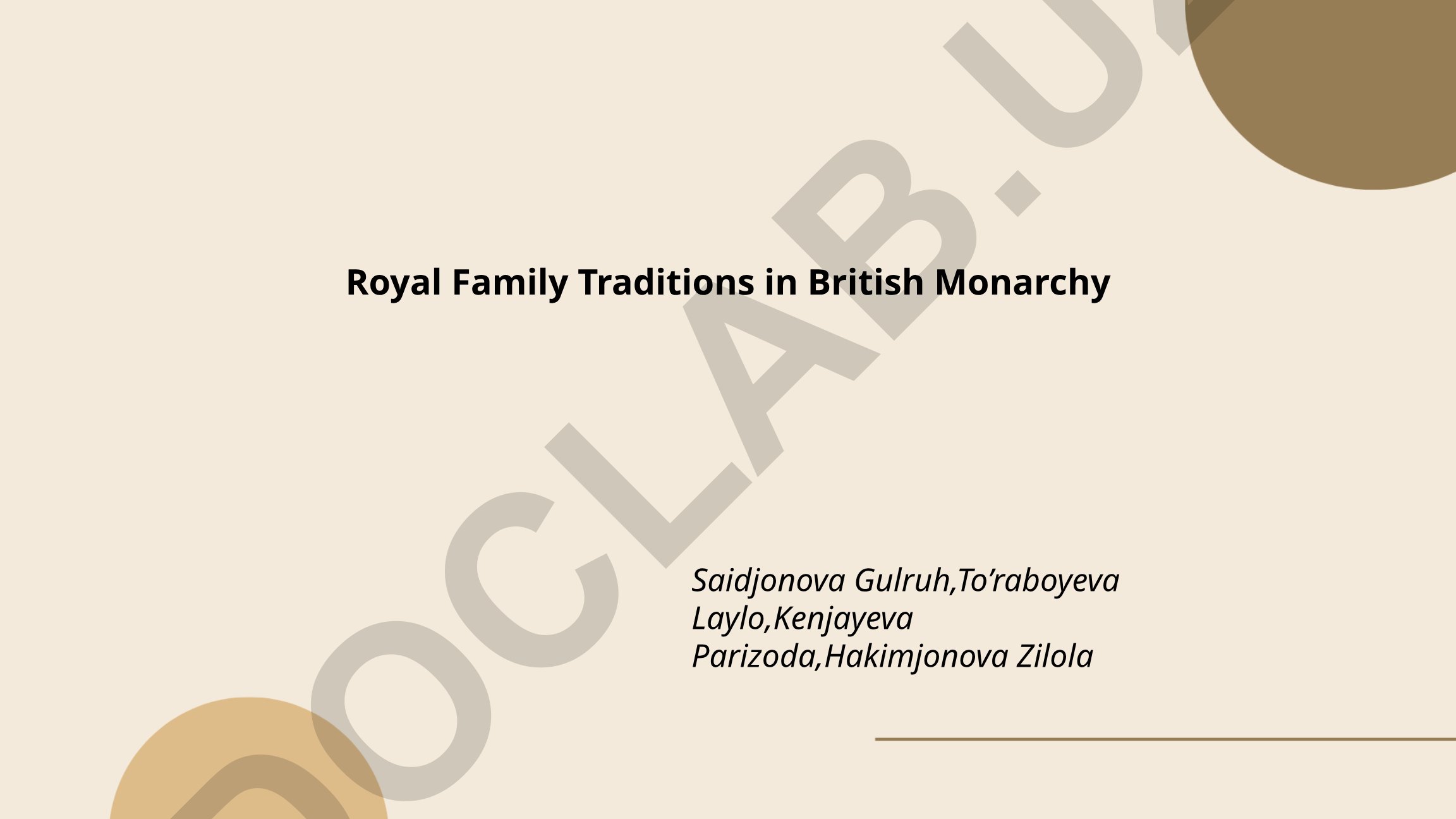 Royal Family Traditions in British Monarchy