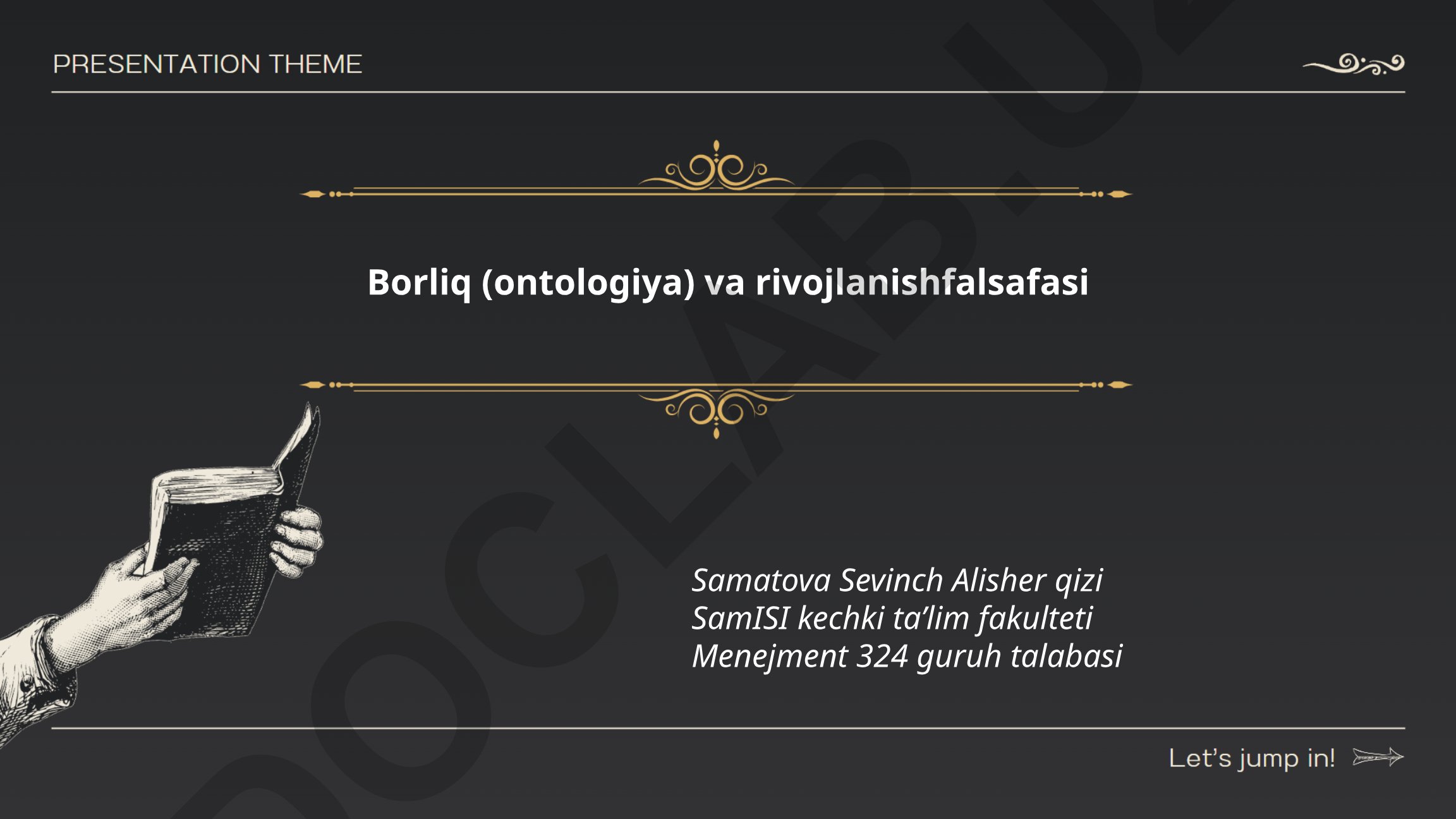 Borliq (ontologiya) va rivojlanish falsafasi