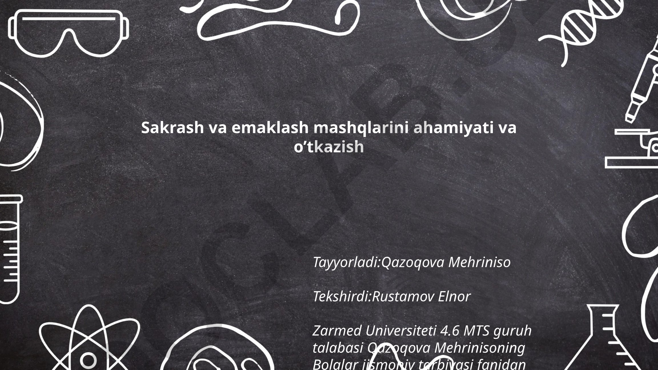 Bolalar jismoniy tarbiyasida sakrash va emaklash mashqlarining ahamiyati