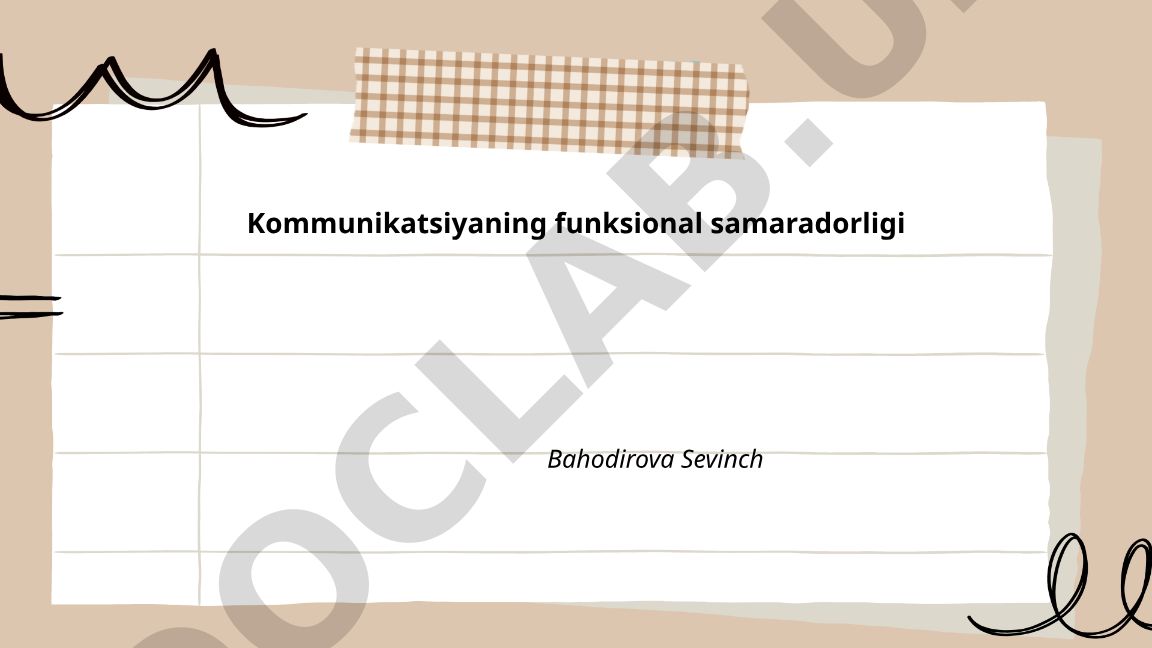 Kommunikatsiyaning funksional samaradorligi