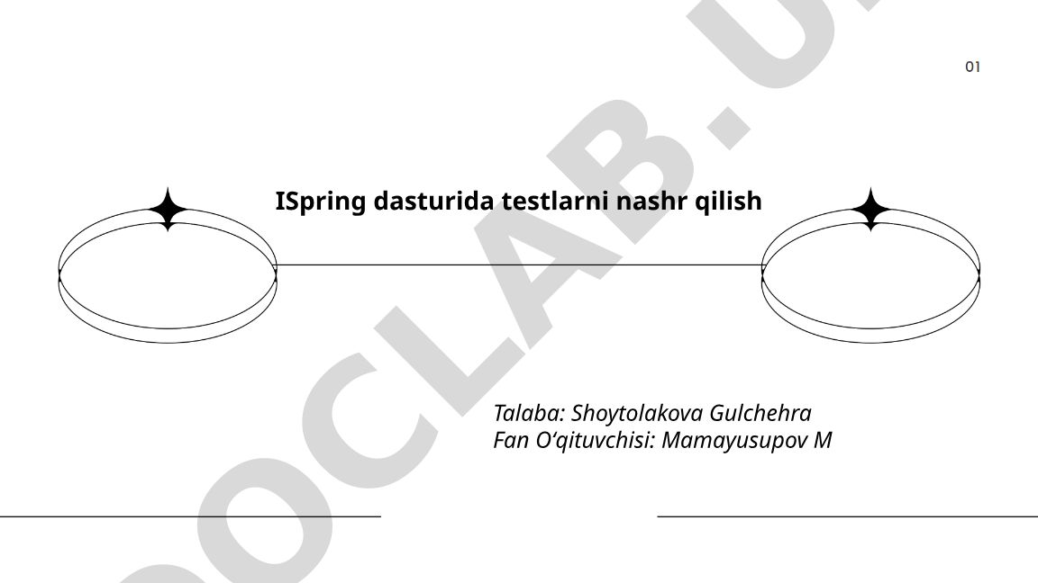 ISpring dasturida testlarni yaratish va nashr qilish