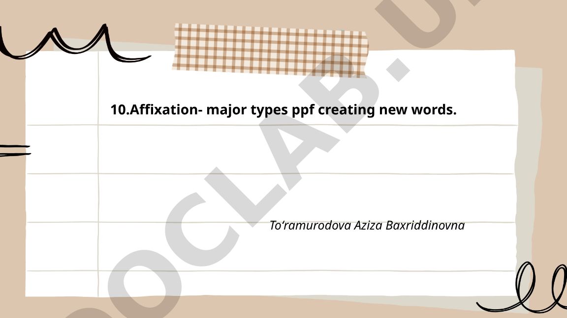 Affixation - major types of creating new words in English