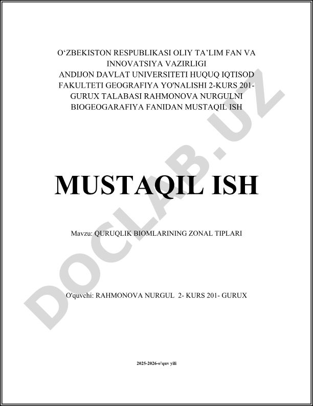 Quruqlik biomlarining zonal tiplari