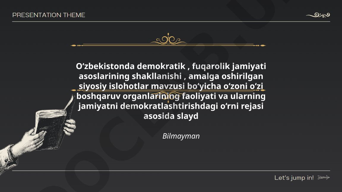 O‘zbekistonda demokratik va fuqarolik jamiyati asoslarining shakllanishi hamda siyosiy islohotlar