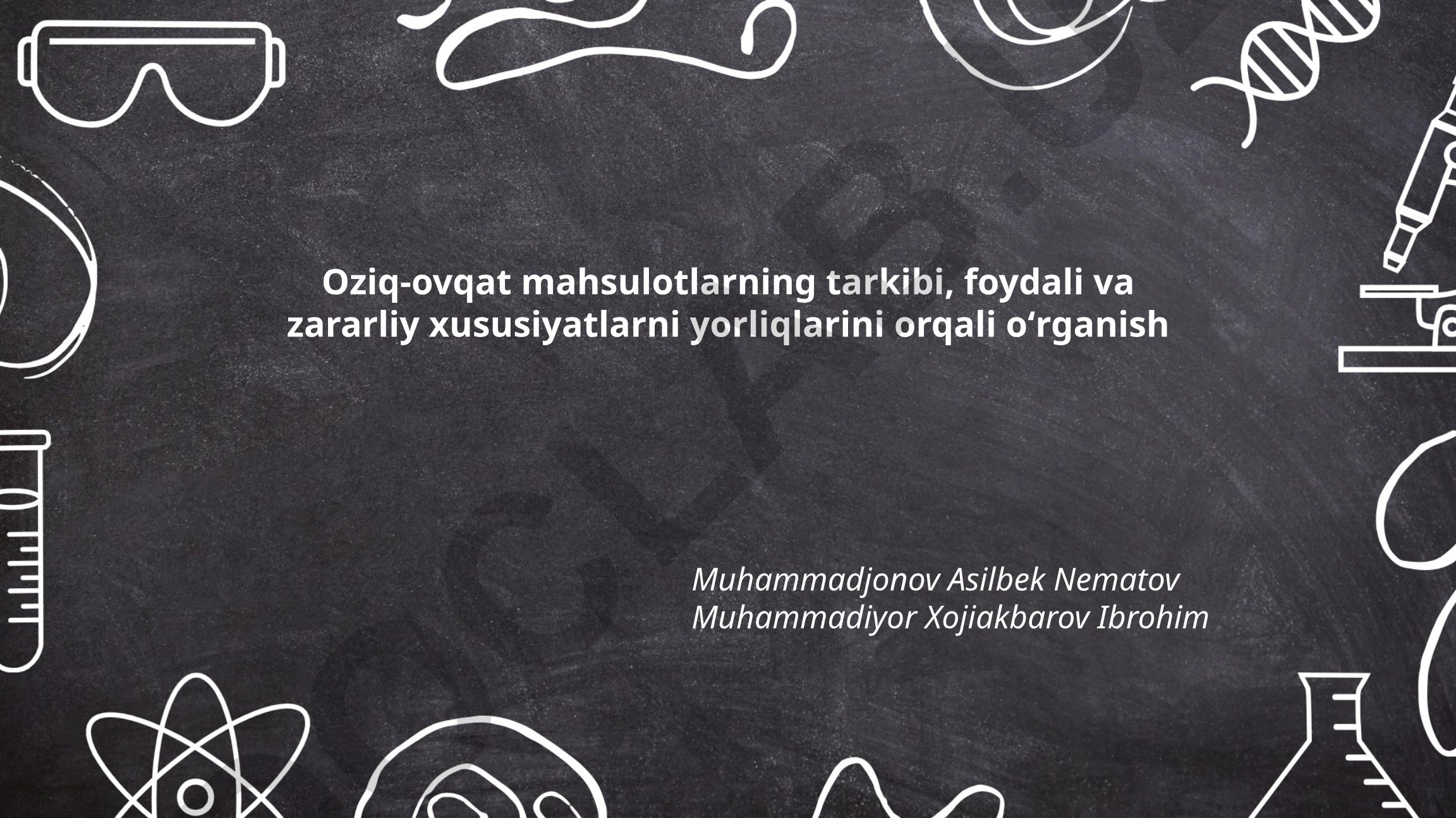 Oziq-ovqat mahsulotlari yorliqlarini o'qish va tahlil qilish
