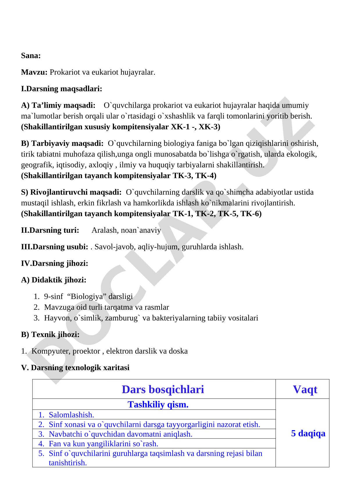 Prokariot va eukariot hujayralar