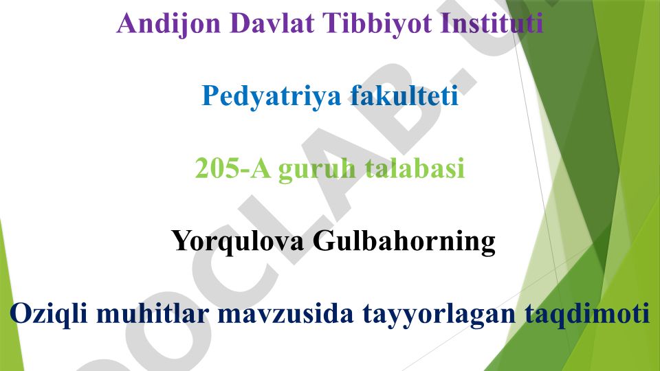 Oziqli muhitlar turlari va xususiyatlari