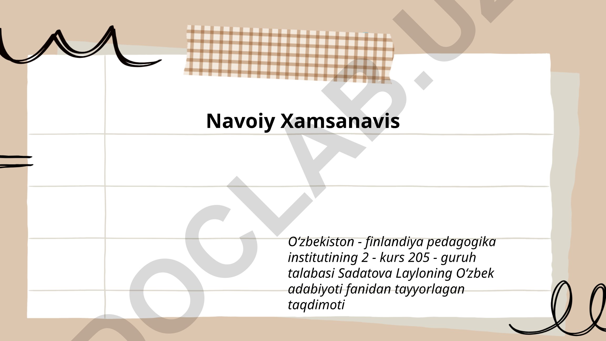 Alisher Navoiy hayoti va ijodi