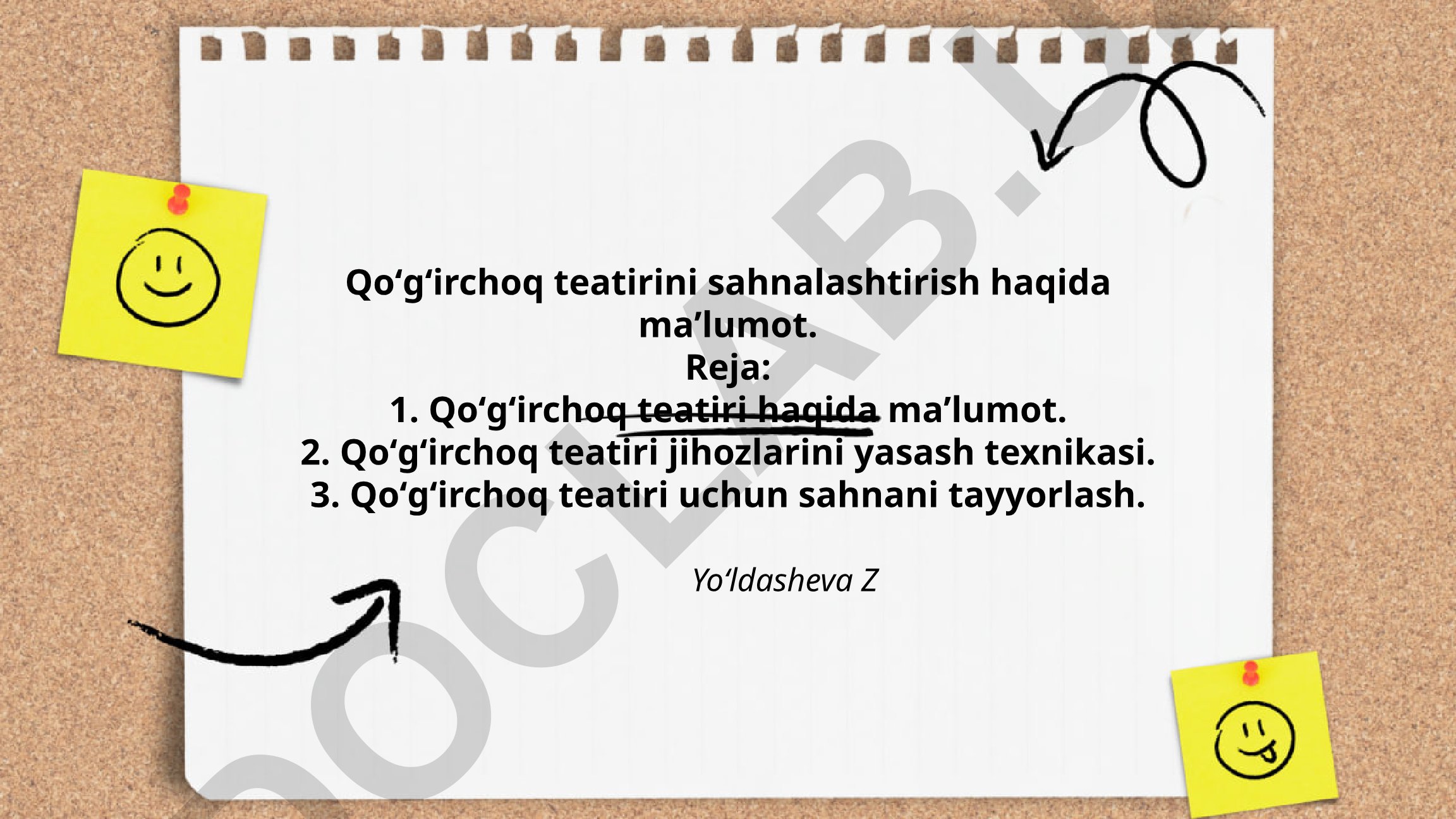 Qoʻgʻirchoq teatirini sahnalashtirish