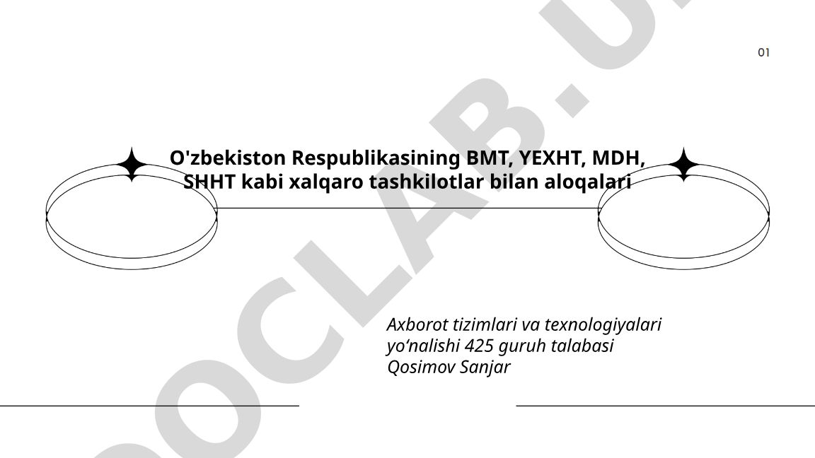 O'zbekistonning xalqaro tashkilotlar bilan aloqalari