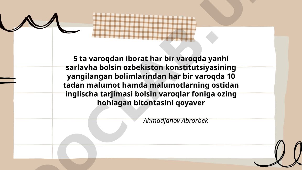 O‘zbekiston Konstitutsiyasining yangilangan bo‘limlari