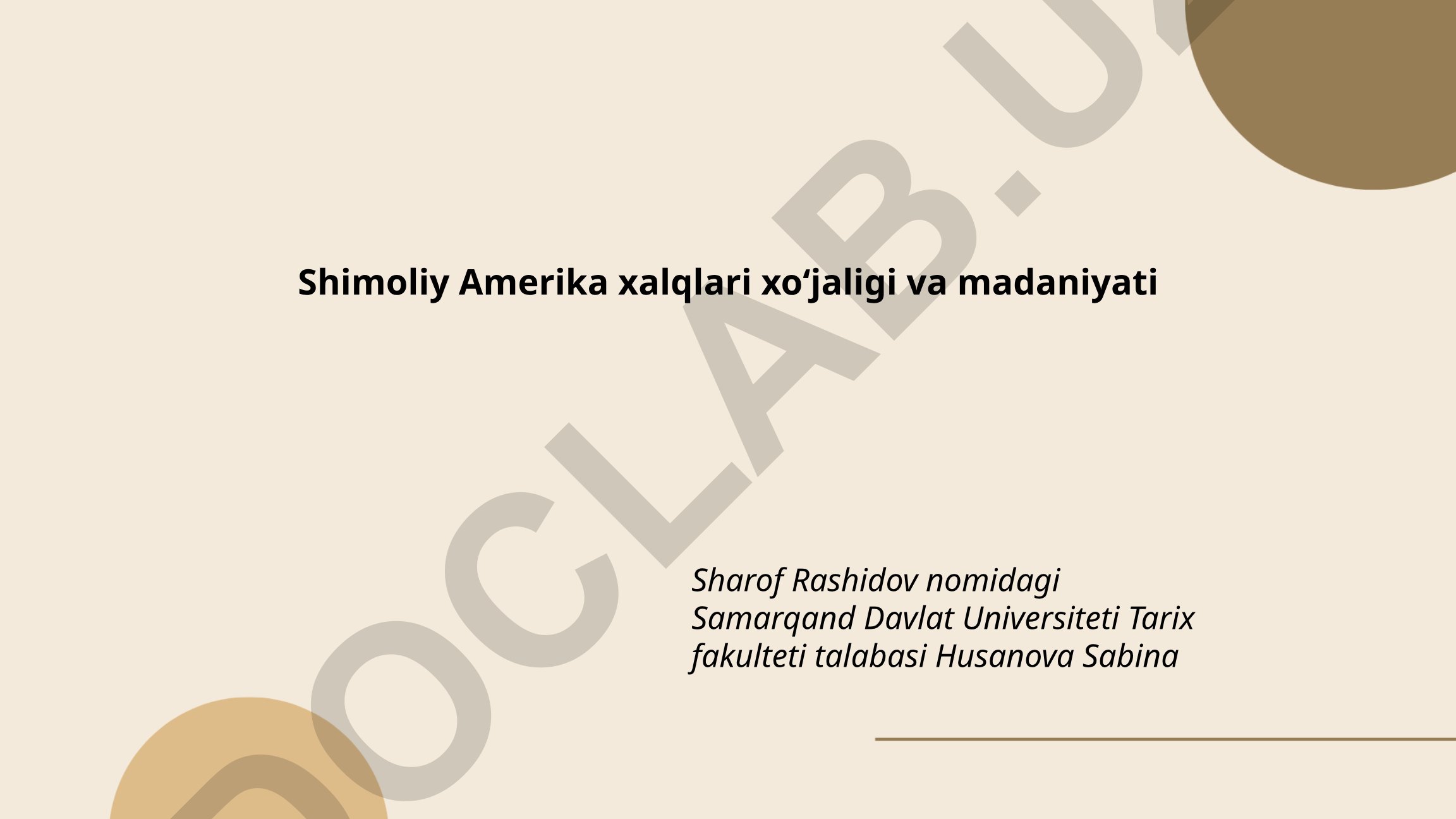 Shimoliy Amerika qabilalari iqtisodiyoti va madaniyati