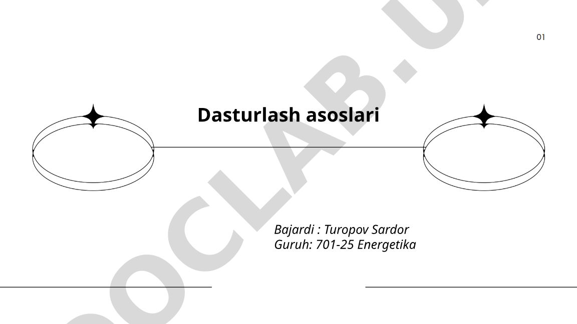 Dasturlash asoslari: algoritmlar, o'zgaruvchilar va operatorlar