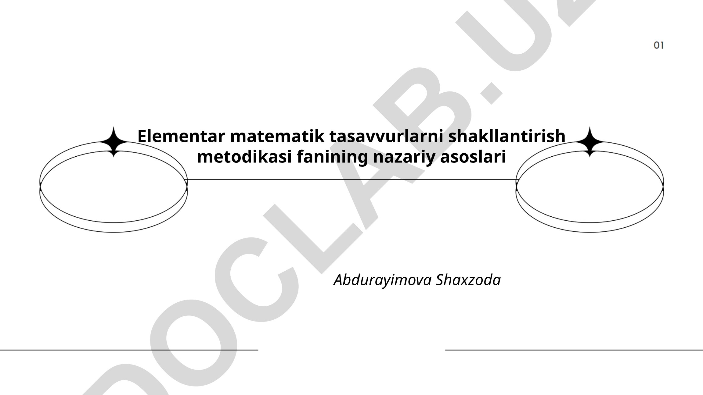 Elementar matematik tasavvurlarni shakllantirish metodikasi fanining nazariy asoslari