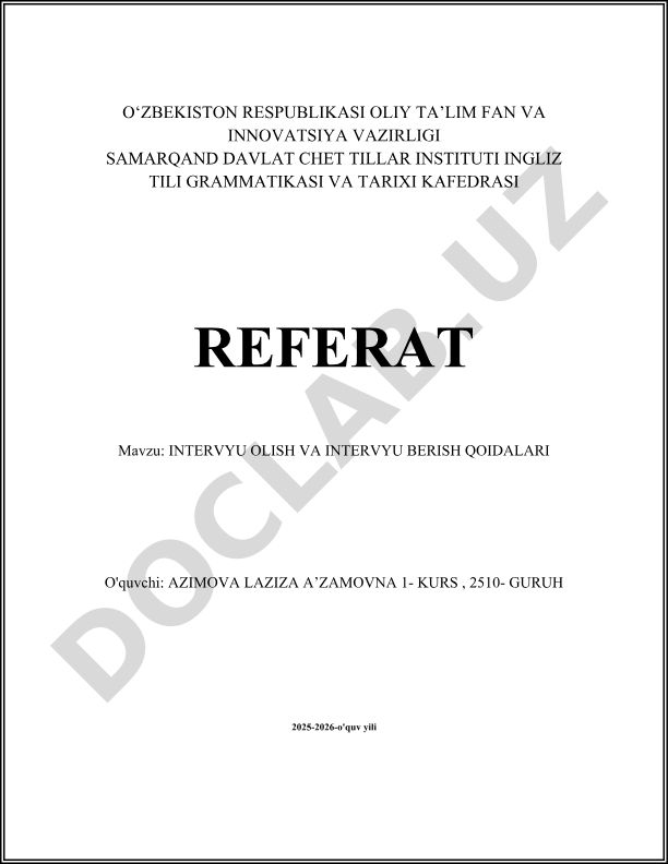 Intervyu olish va intervyu berish qoidalari