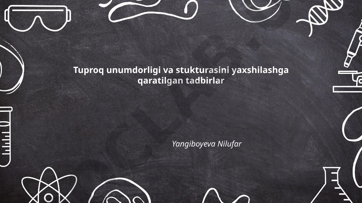 Tuproq unumdorligi va strukturasi yaxshilash tadbirlari