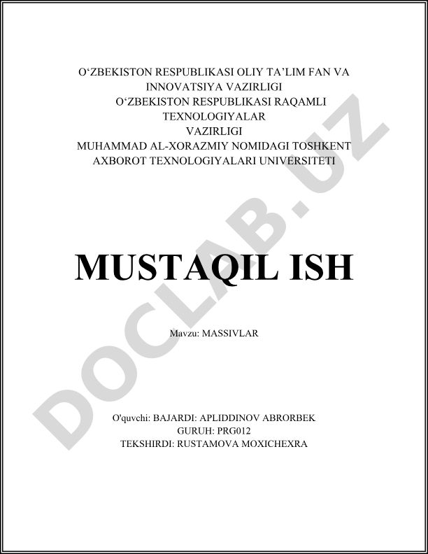 Massivlar