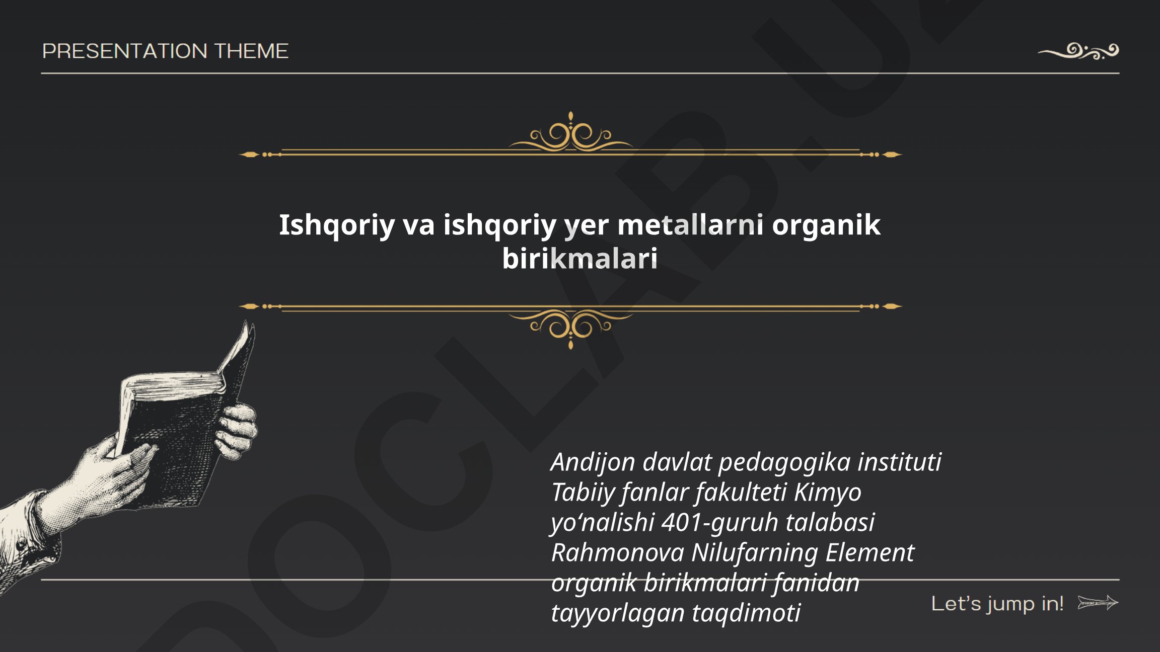 Ishqoriy va ishqoriy yer metallarni organik birikmalari