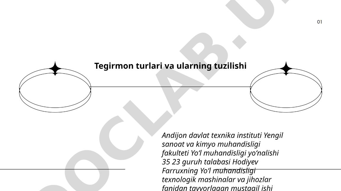 Tegirmon turlari va ularning tuzilishi