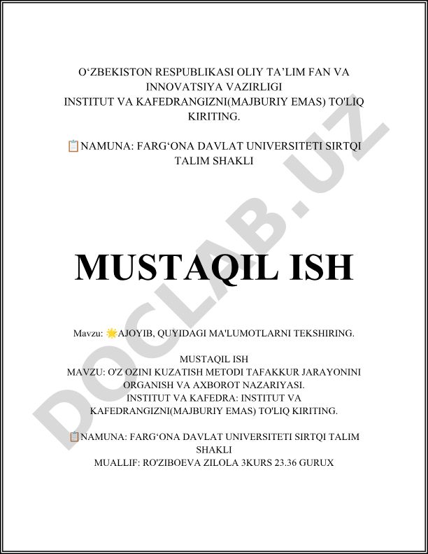O'z-o'zini kuzatish metodi tafakkur jarayonini o'rganish va axborot nazariyasi