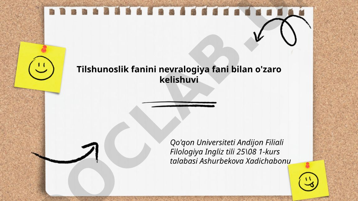 Tilshunoslik fanini nevralogiya fani bilan o'zaro kelishuvi