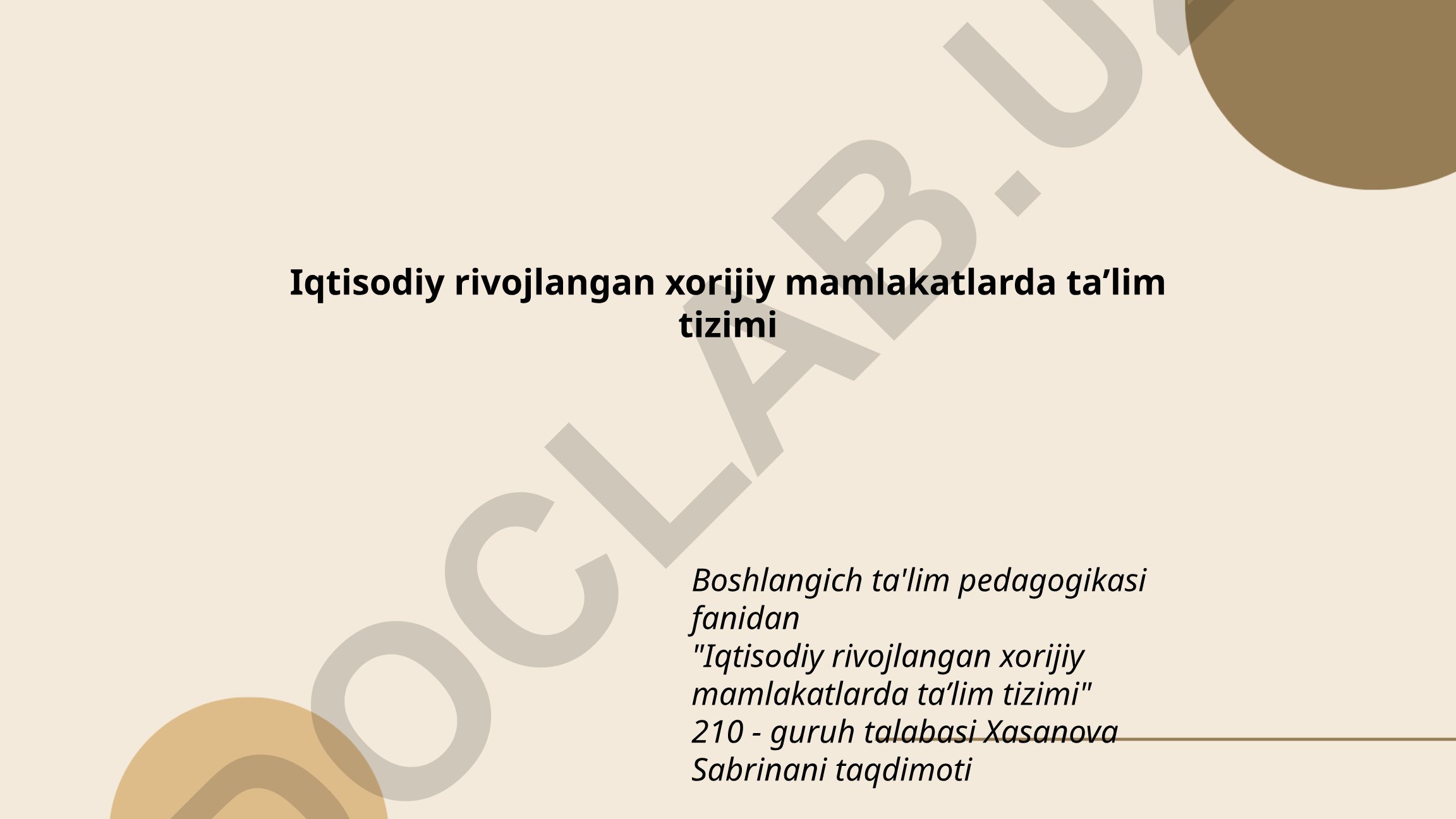 Iqtisodiy rivojlangan xorijiy mamlakatlarda ta’lim tizimi