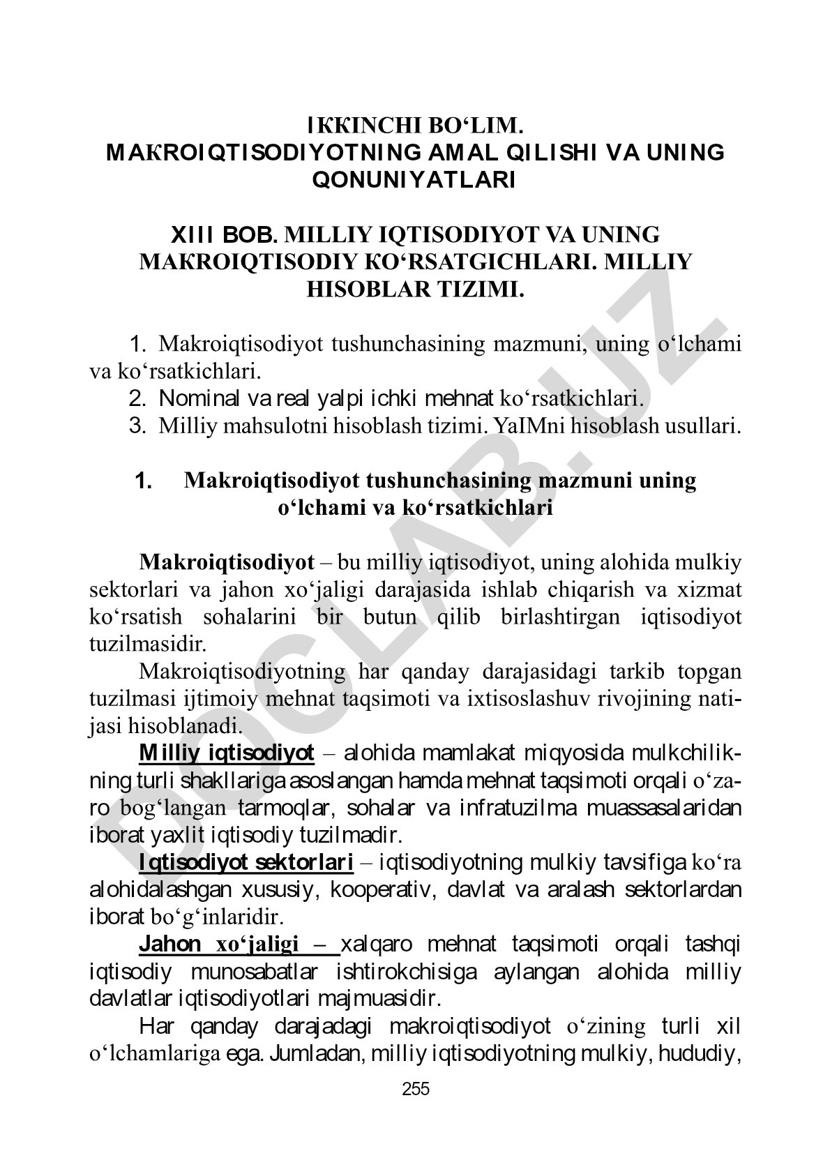 Makroiqtisodiyot tushunchasi, milliy iqtisodiyot va YaIM hisoblash usullari