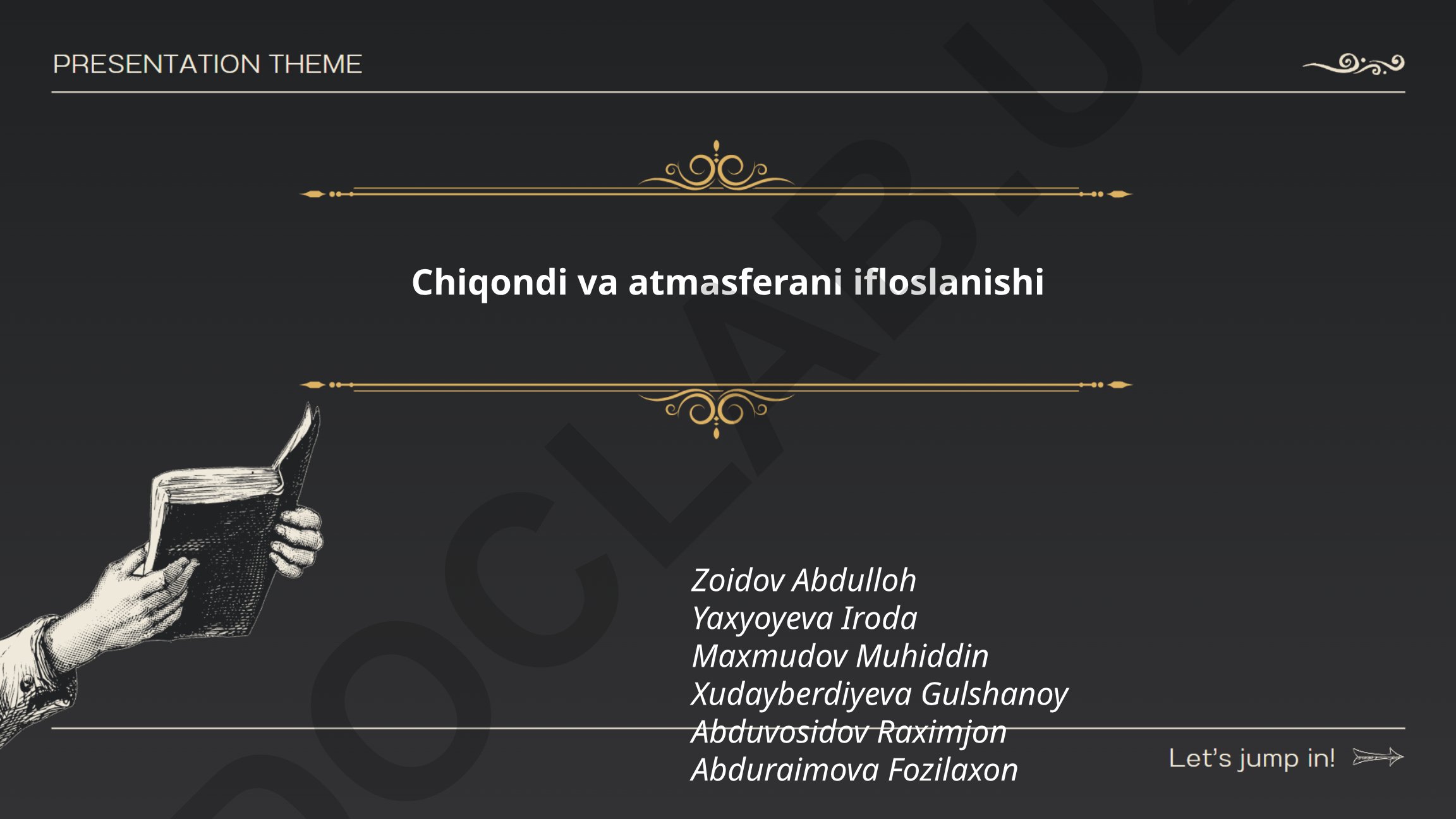 Chiqindilar va atmosferani ifloslanishi