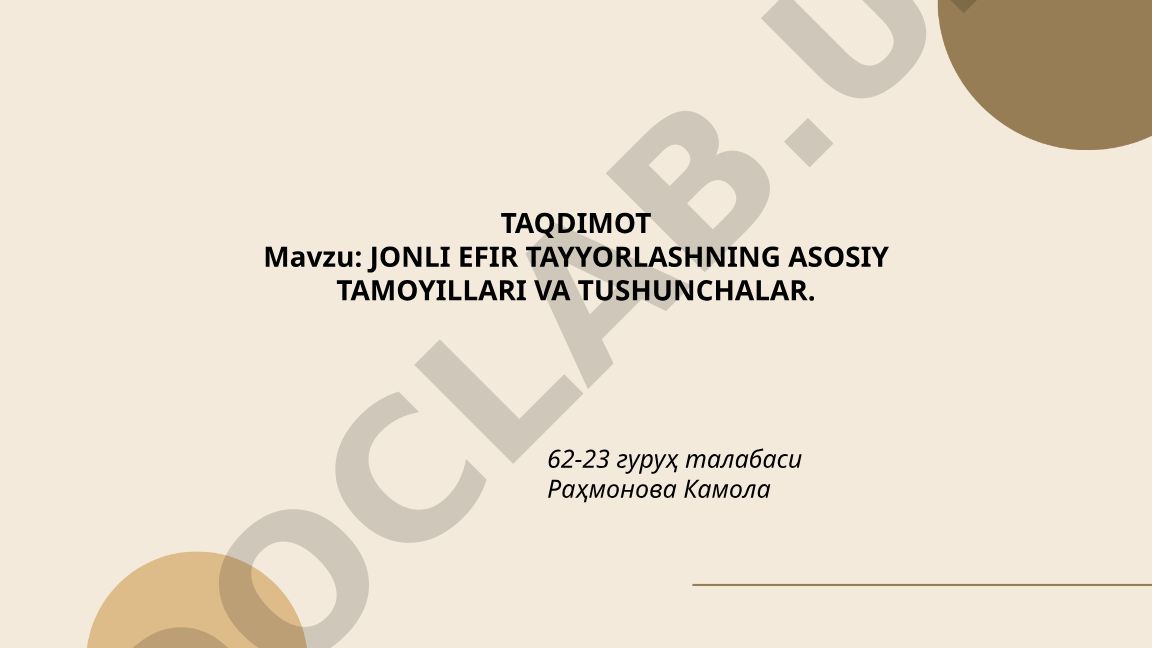 Jonli efir tayyorlashning asosiy tamoyillari va tushunchalar