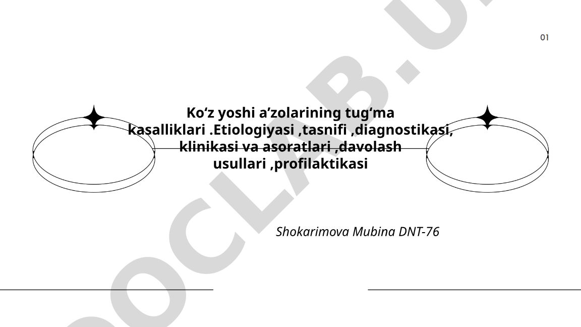 Koʻz yoshi a’zolarining tugʻma kasalliklari: etiologiyasi, diagnostikasi va davolash usullari