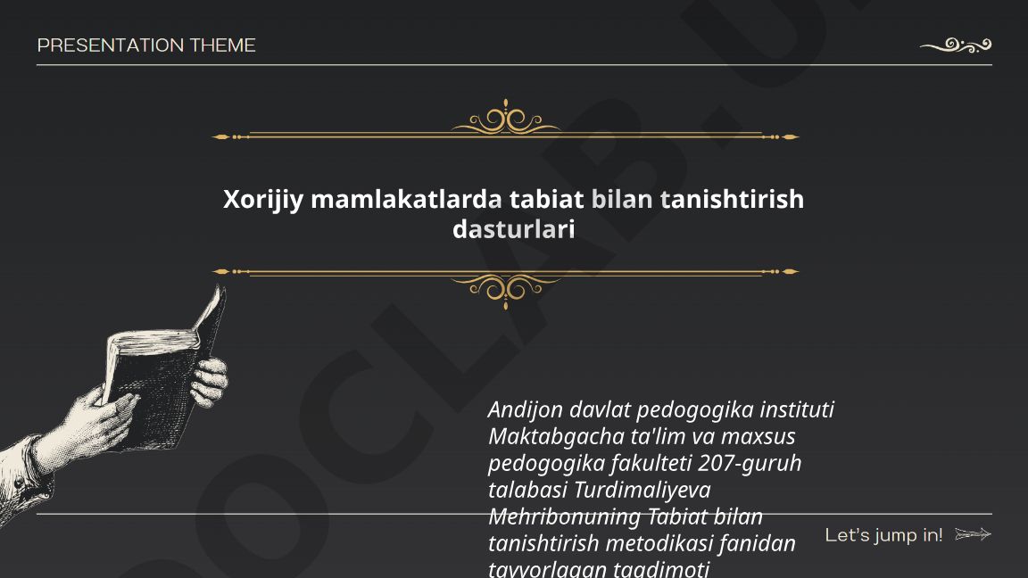 Xorijiy mamlakatlarda tabiat bilan tanishtirish dasturlari