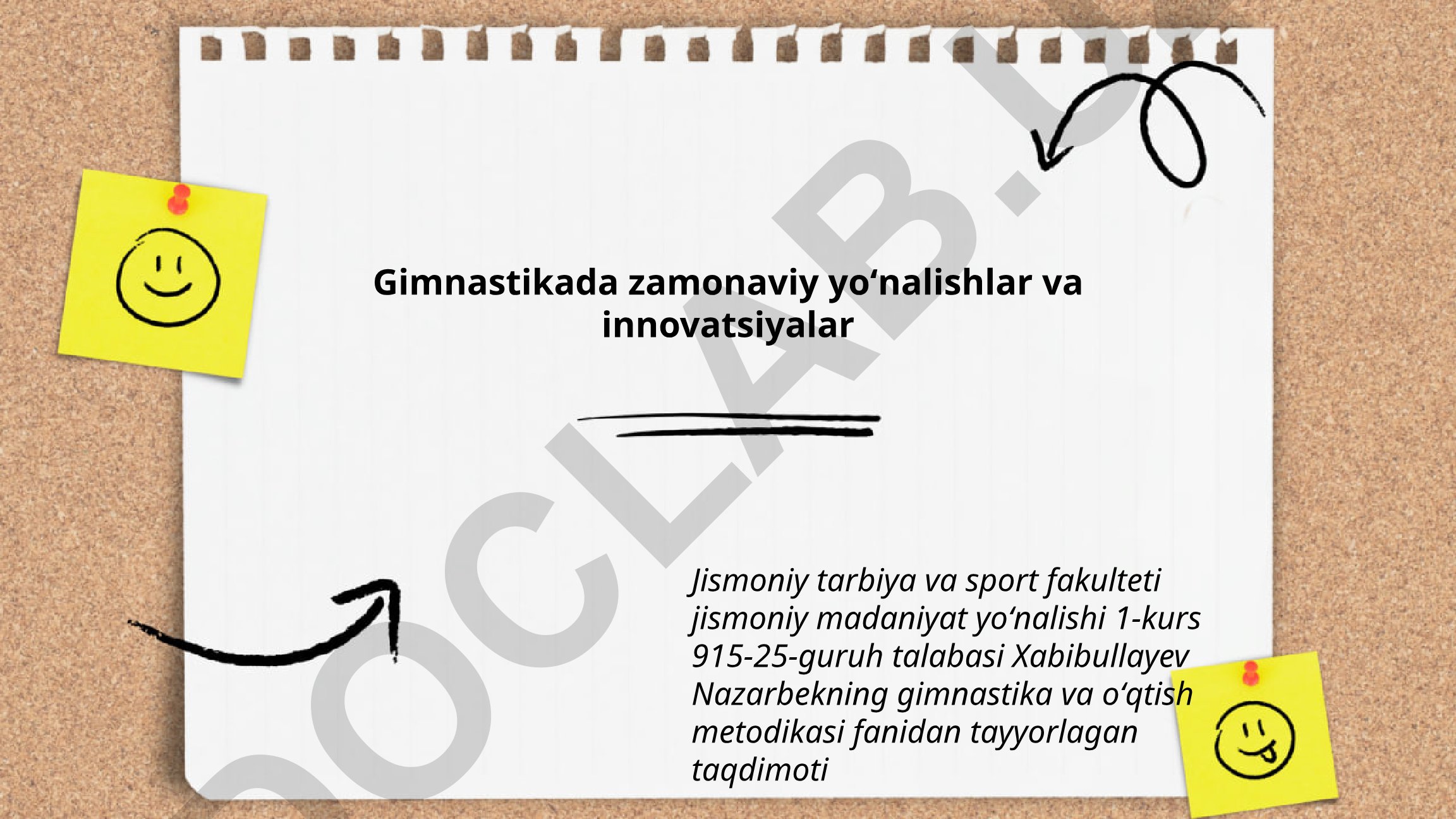 Gimnastikada zamonaviy yoʻnalishlar va innovatsiyalar