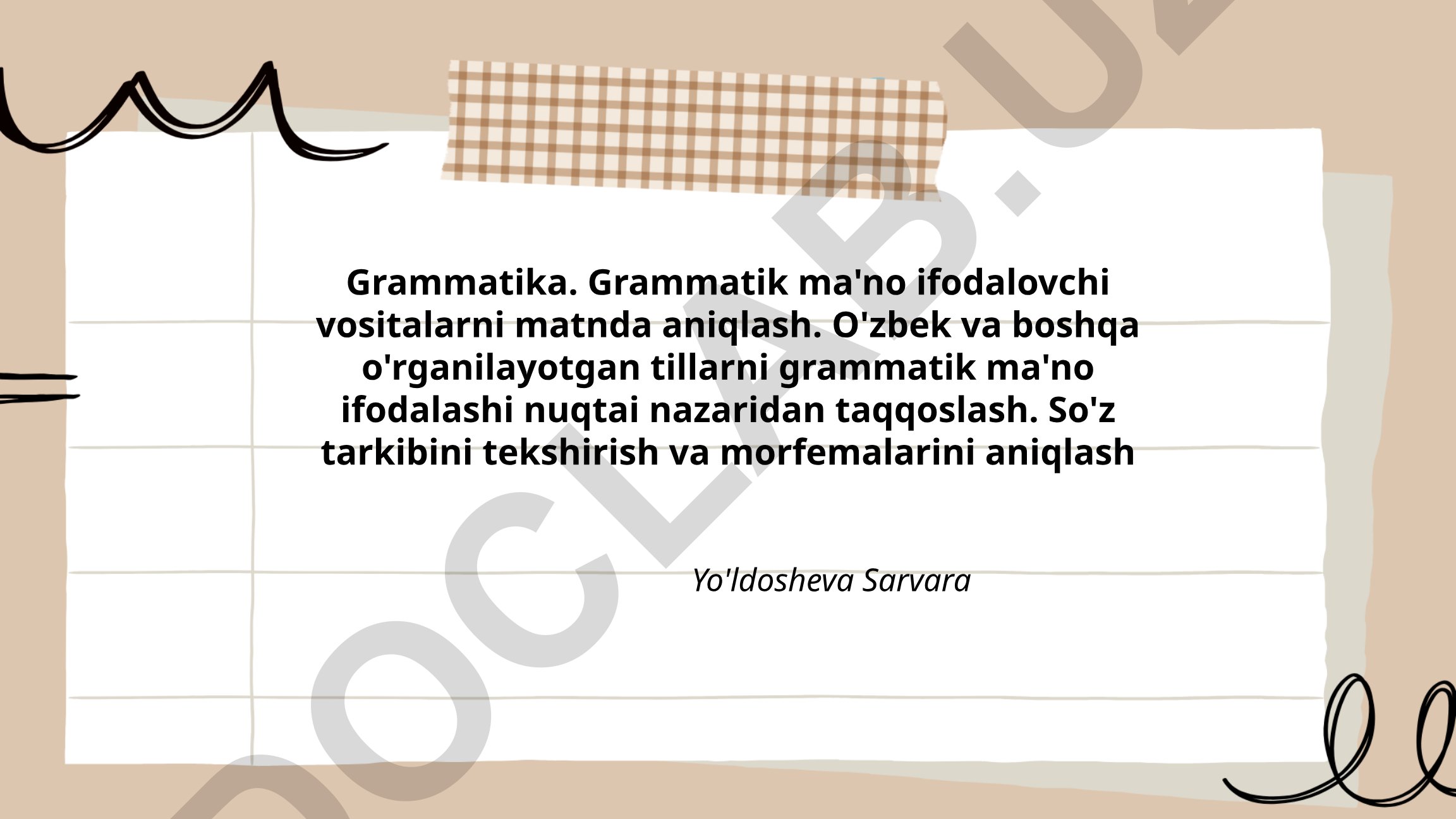 Grammatik ma'no ifodalovchi vositalar va tillarni taqqoslash