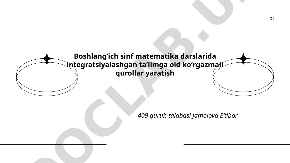 Boshlangʻich sinf matematika darslarida integratsiyalashgan taʼlim uchun koʻrgazmali qurollar