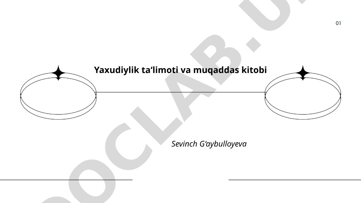 Yaxudiylik ta'limoti va muqaddas kitobi
