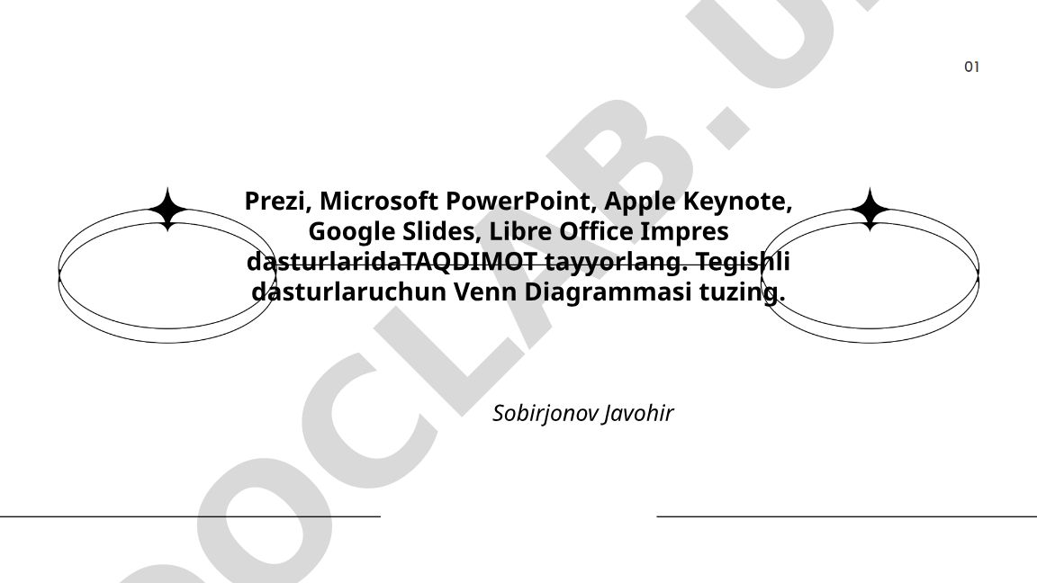 Taqdimot dasturlari uchun Venn diagrammasi va ishlash usullari