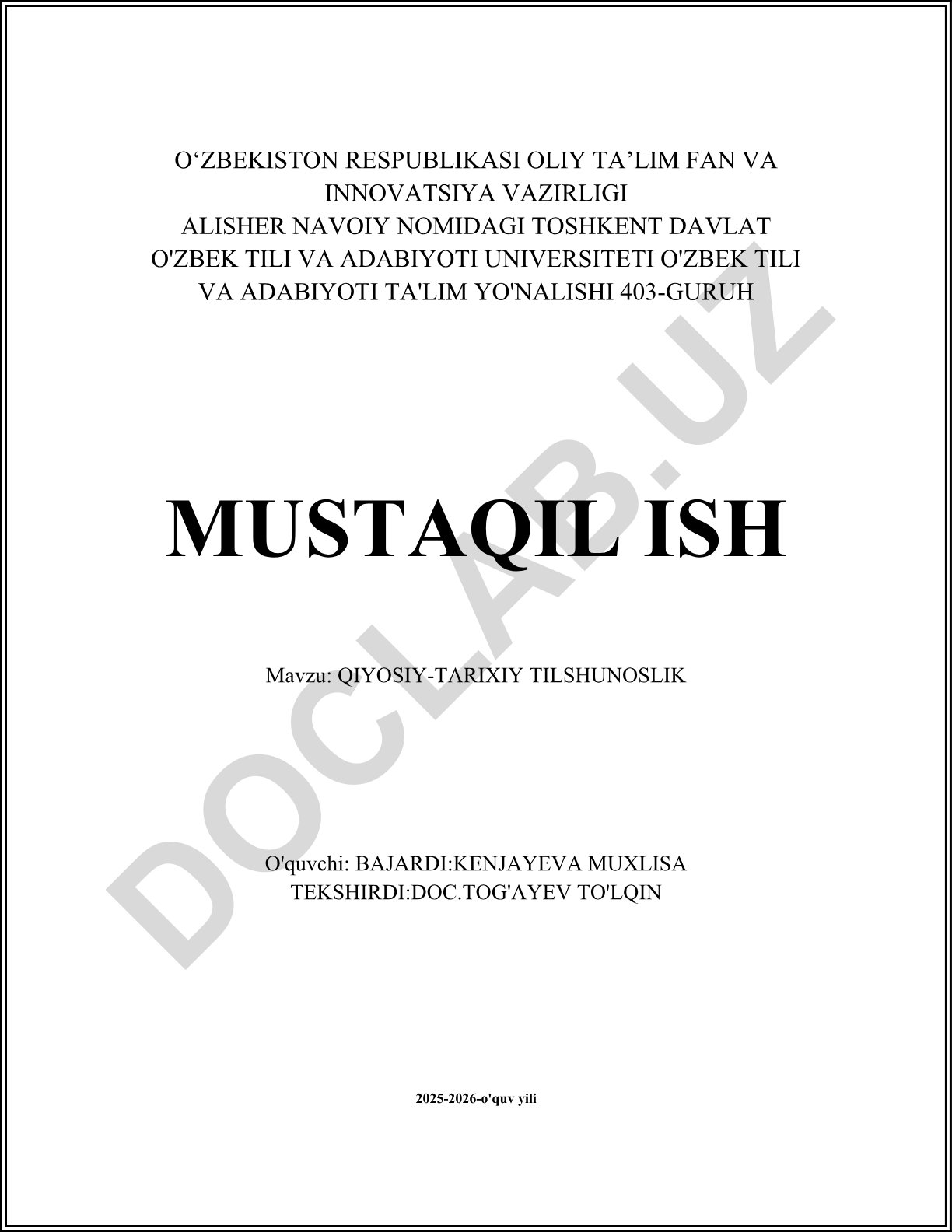 Qiyosiy-tarixiy tilshunoslik