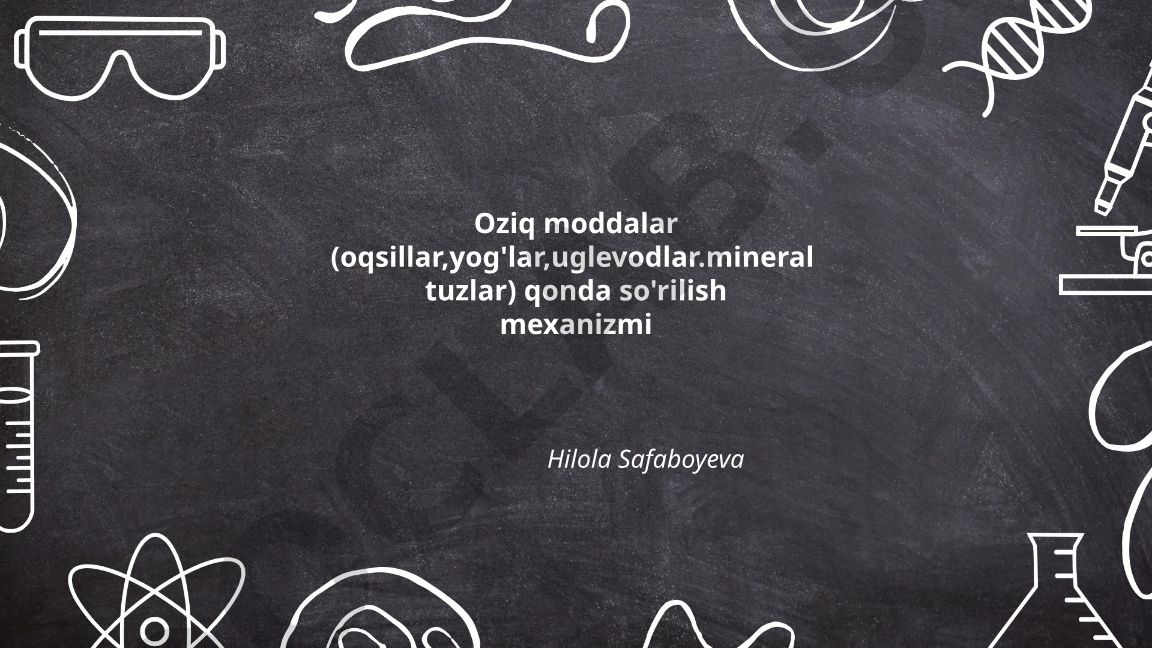 Oziq moddalarning qonda so'rilish mexanizmi